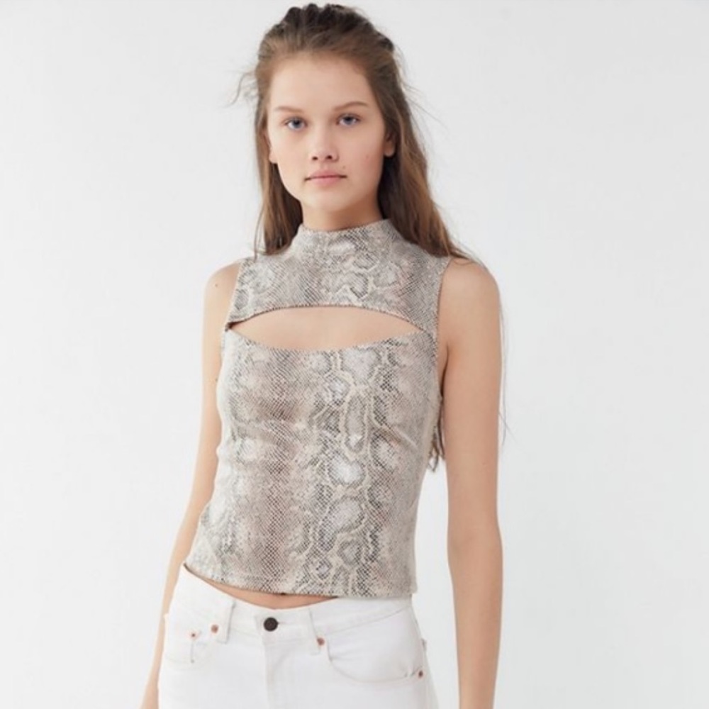 Urban Outfitters Snakeskin Cutout Tank - Size XS - NEW